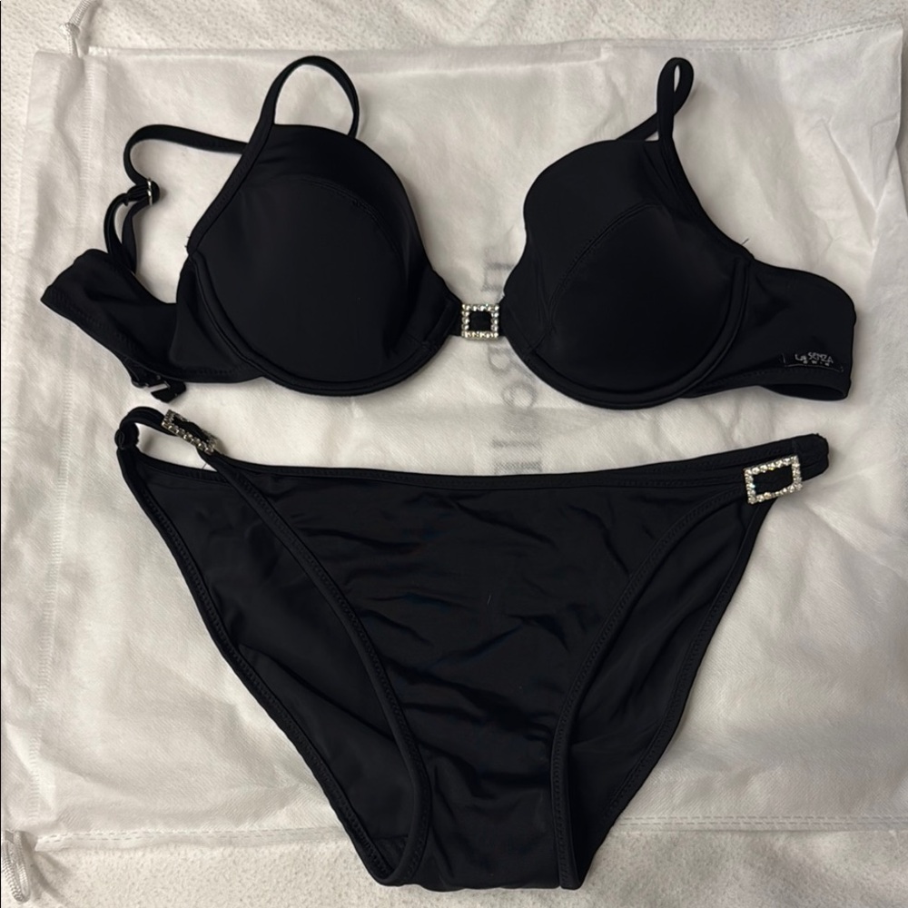 La SENZA Black Bikini Set with Adjustable Straps